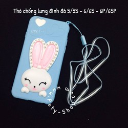 Ốp thỏ chống lưng đá VS2 iPhone 5 5S 6 6S 6Plus 6S Plus kèm dây