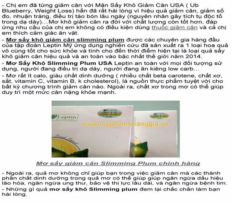 MƠ KHÔ GIẢM CÂN SLIMMING PLUM USA 2