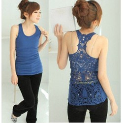 Áo thun nữ ba lỗ, lưng phối ren gợi cảm,phong cách Hàn Quốc-A2257