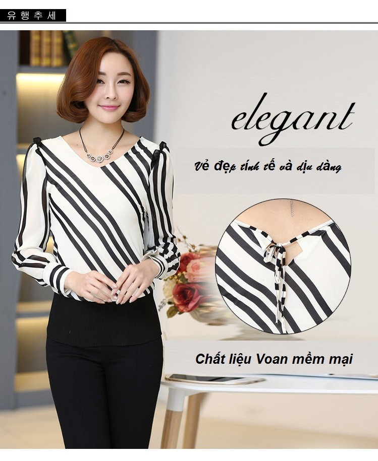 Áo chiffon kiều hàn quốc hàng nhập YW379 10