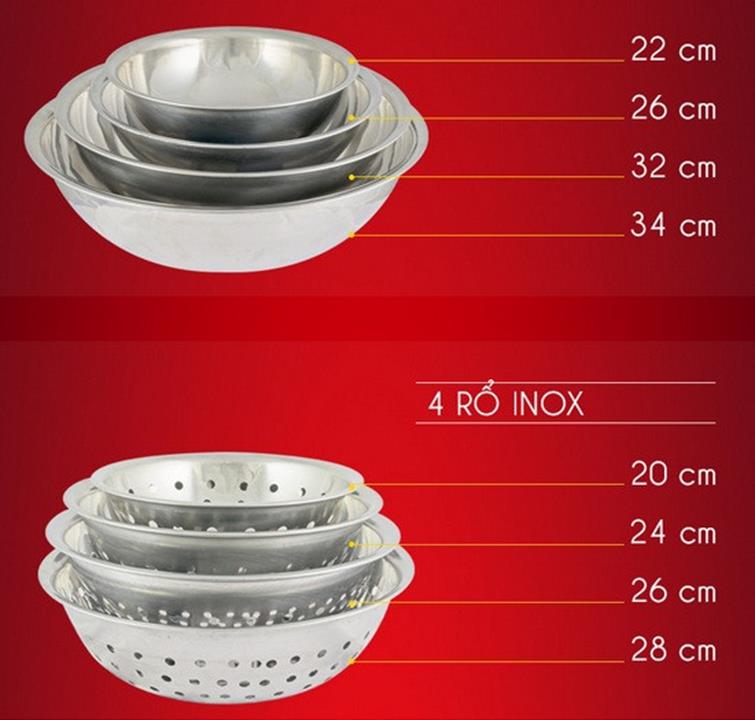 BỘ 40 MÓN THAU RỔ INOX RAINY RN40TT