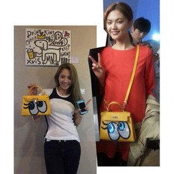 Túi đeo chéo Shy Girl nữ họa tiết SpongeBob đính hạt lấp lánh-T228