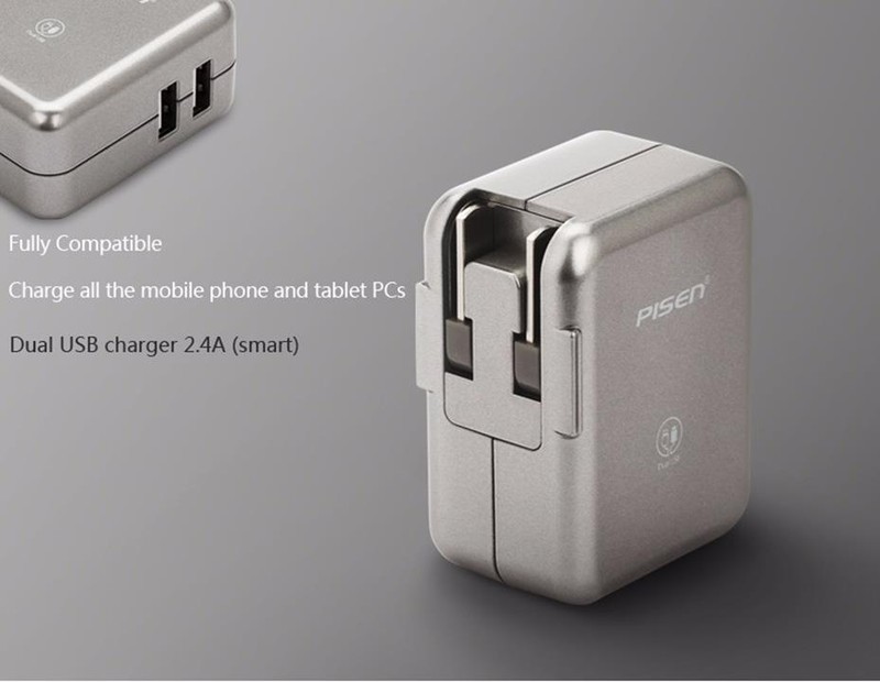 Cóc Sạc Pisen 2 Cỗng USB 2.4A Cho Ipad.Iphone 3