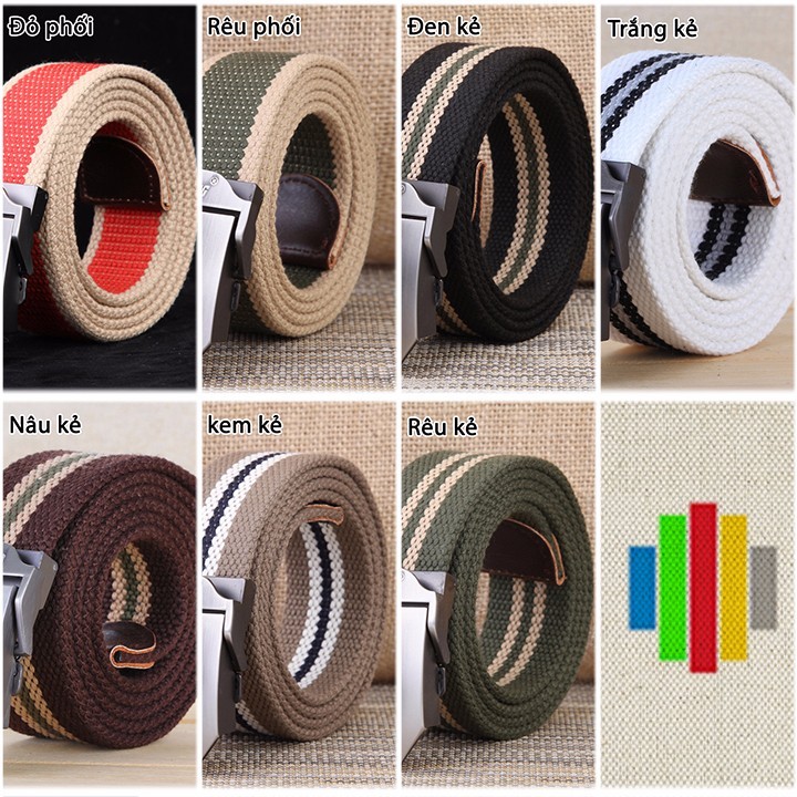 Thắt lưng vải dù mặt Khóa hợp kim phong cách lính 80k - 3