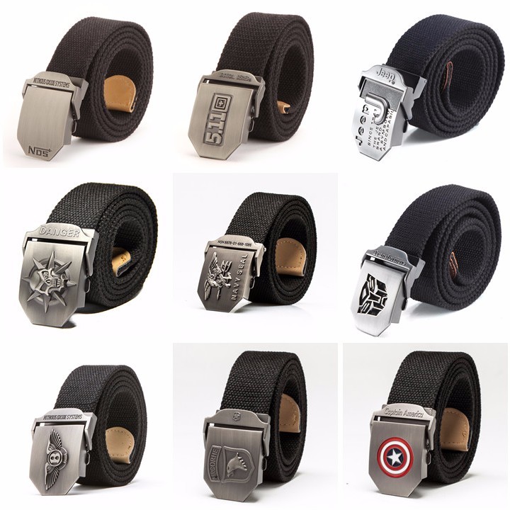 Thắt lưng vải dù mặt Khóa hợp kim phong cách lính 80k