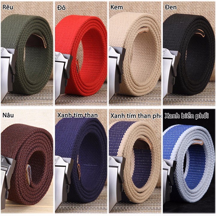 Thắt lưng vải dù mặt Khóa hợp kim phong cách lính 80k - 2