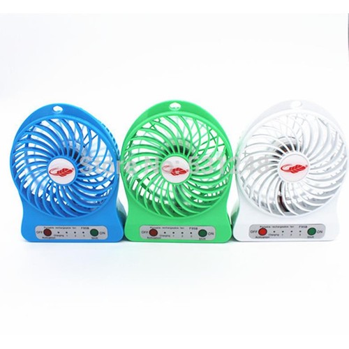 Quạt mini dùng Pin sạc, Điều chỉnh gió 3 tốc độ khác nhau, Có đèn pin