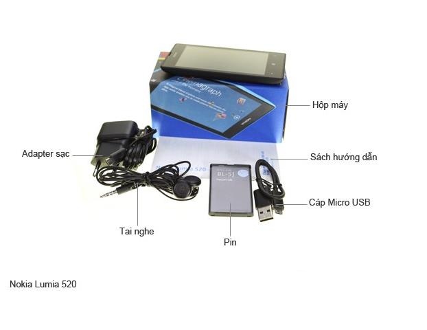 ĐIỆN THOẠI LUMIA 520 ZIN BOX+PIN+SẠC 8