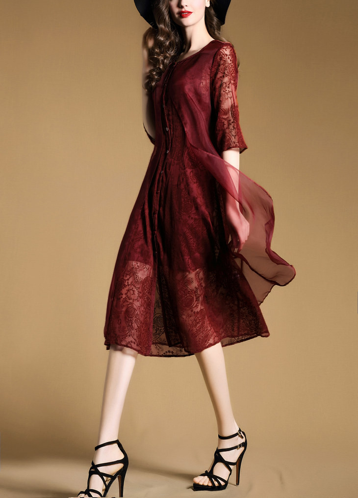 Đầm lụa ren Lady Diary 12 5