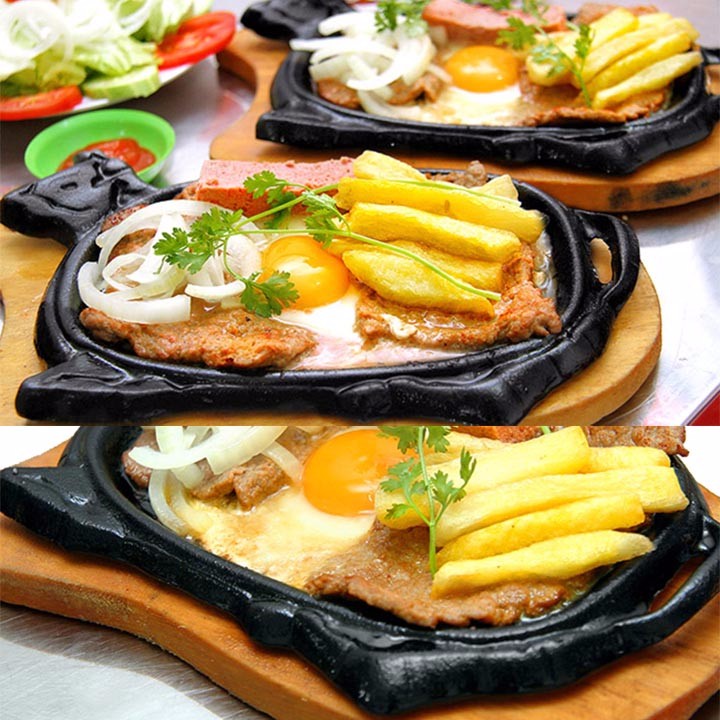 Chảo gang chống dính làm bò bít tết (Mã SP: chaobonho)