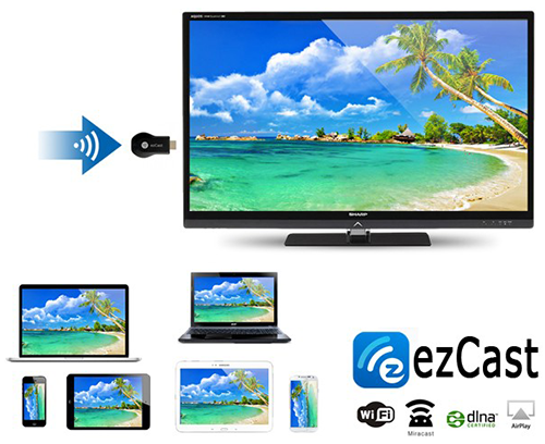 EZCast M2 HDMI khong day Ket noi iPhone iPad Android may tinh voi TV may chieu