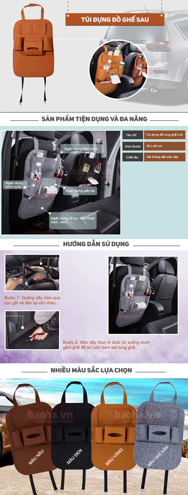 túi đựng đồ lưng ghế ô tô Túi đựng đồ lưng ghế ô tô