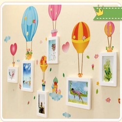 Khung ảnh gỗ thông treo tường khinh khí cầu KAT28