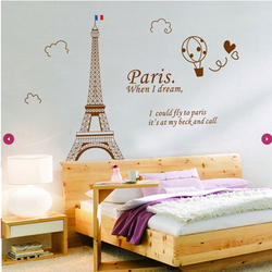 Decal dán tường tháp paris nâu binbin pk298