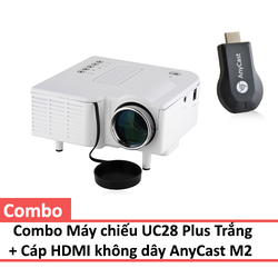 Combo Máy chiếu UC28 Plus và Cáp HDMI Không dây AnyCast M2 Plus