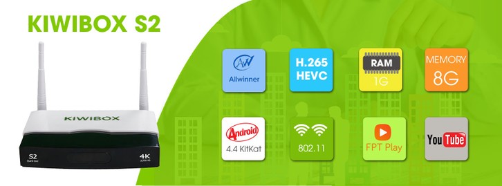 Android TV Box Kiwi S2 chính hãng. 1