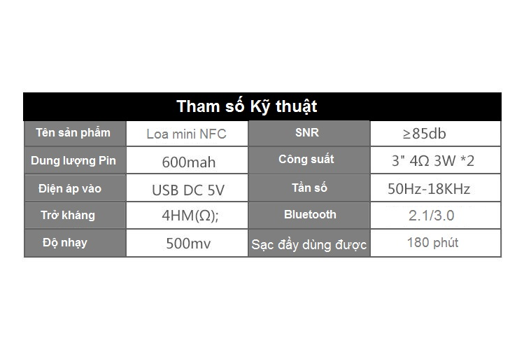 Loa Bluetooth quét NFC Siêu Bass cực đã phím cảm ứng 7