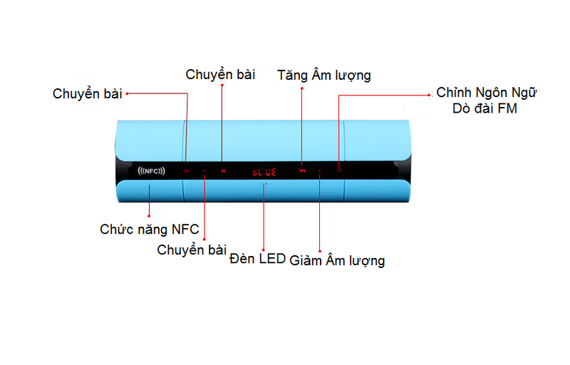 Loa nghe nhạc bluetooth giá rẻ NFC gắn usb thẻ nhớ PKCB 8800 PF42 12