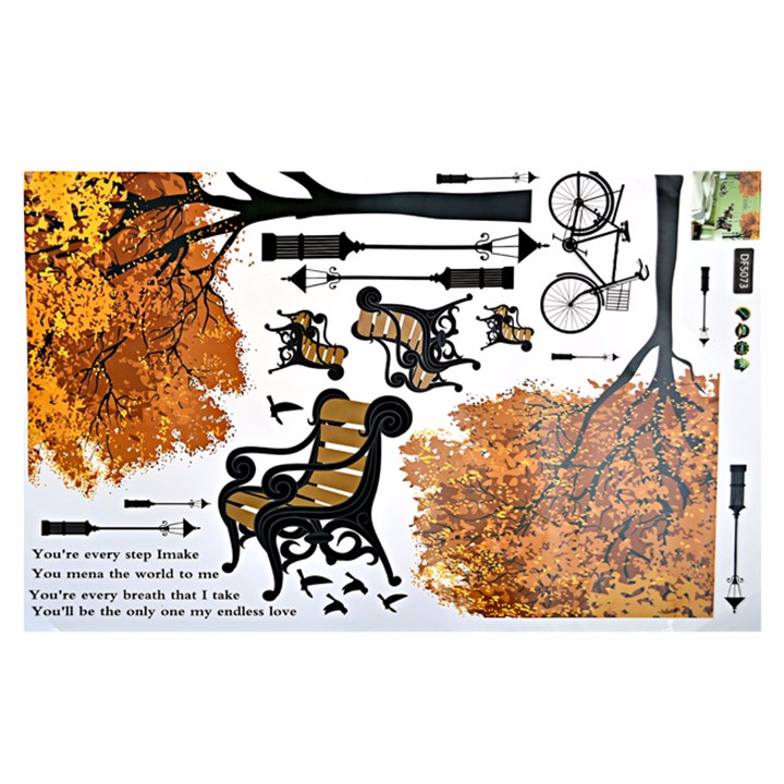Decal dán tường công viên mùa thu - PK57
