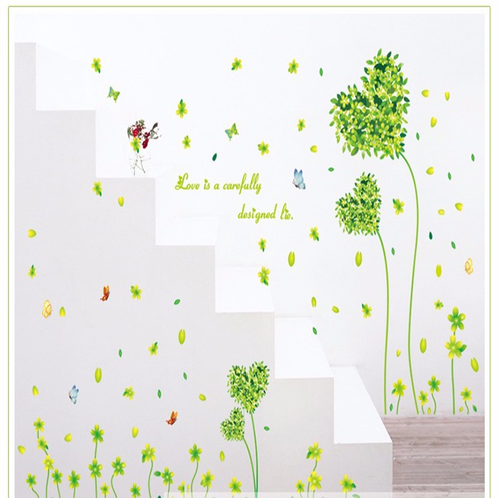 Decal dán tường trái tim xanh - PK39