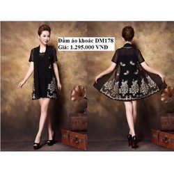 Đầm suông kèm áo khoác - DM178 - size L~5XL - HÀNG NHẬP ĐÀI LOAN