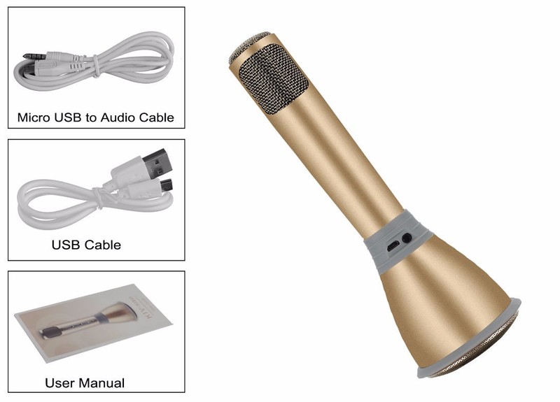 Micro Bluetooth KARAOKE TUXUN K068tích hợp loa cho điện thoại 4