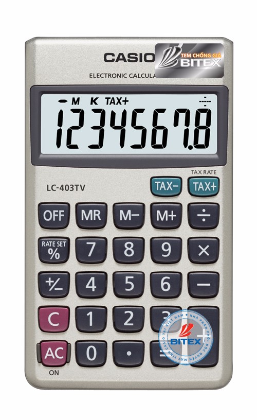 Máy tính MINI bỏ túi CASIO LC 403TV (Mã SP: LC-403TV)