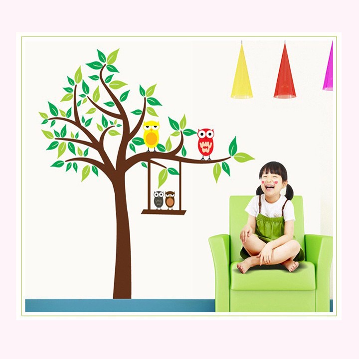 Decal dán tường cây cú mèo 1 EB238