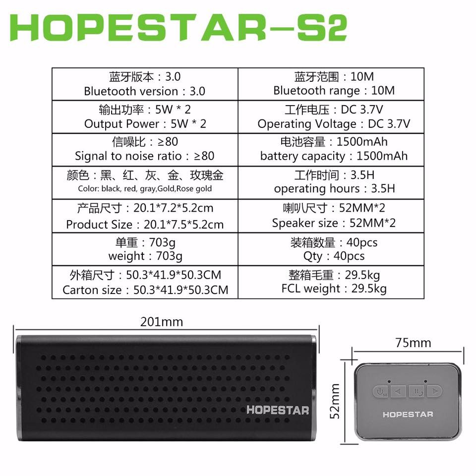 Loa bluetooth Hopestar S2
