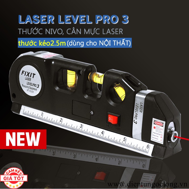 Thước Nivo, Căn Mực 4in1 Laser Level Pro 3 (Mã SP: thuoclaserlevelpro3)