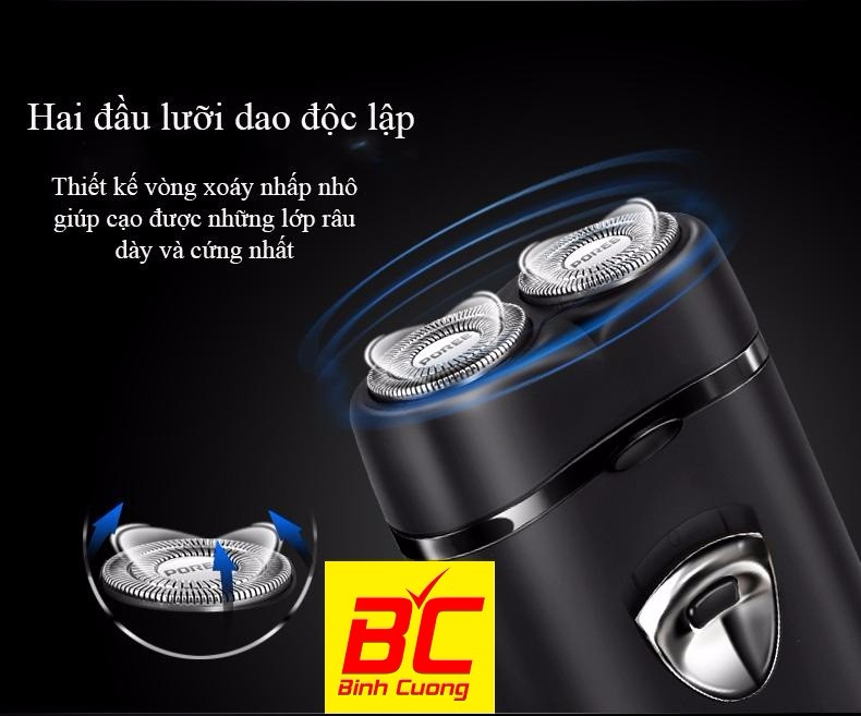 Máy cạo râu 2 lưỡi Poree PS187 model cao cấp (Mã SP: SaHi01)