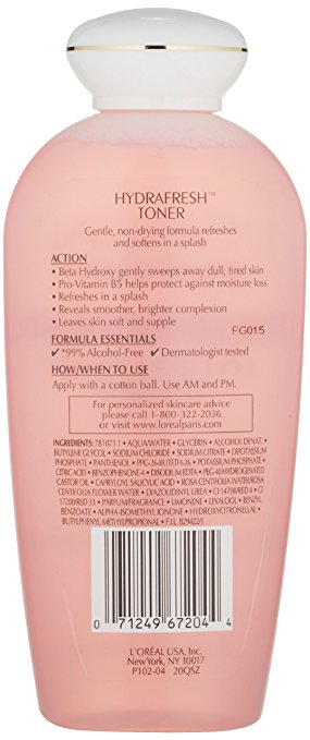 Nước hoa hồng L'Oreal HydraFresh Toner Alcohol-Free