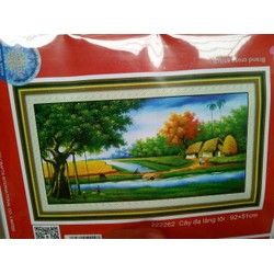 Tranh theu chu thap cay da lang 222262 92x51cm