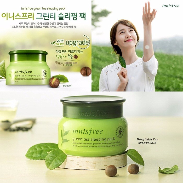 Mặt nạ ngủ trà xanh green tea sleeping pack 3