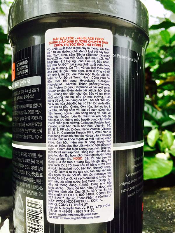 Hấp dầu tóc R&B Black Food - 1000ml