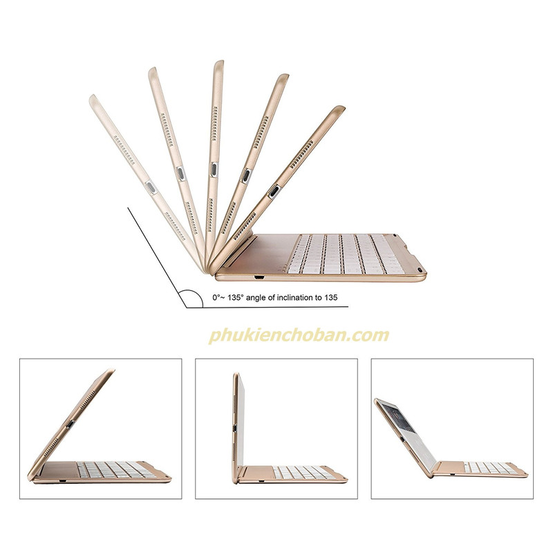 Bàn phím ốp lưng Bluetooth iPad Air 1 tích hợp đèn LED - 2
