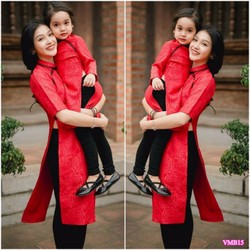 Bộ áo dài cách tân trung hoa Mẹ và Bé VMB15