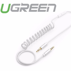 Cáp Audio 3.5mm dạng lò xo dài 1m có míc chính hãng Ugreen 20706