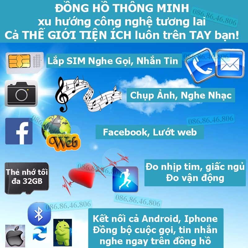 Đồng hồ thông minh Nhật siêu phẩm nghe gọi giải trí 14