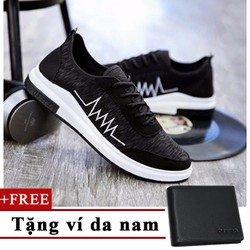 GIÀY THỂ THAO THỜI TRANG NAM+ 1 VÍ DA CAO CẤP TINTO 5801DE