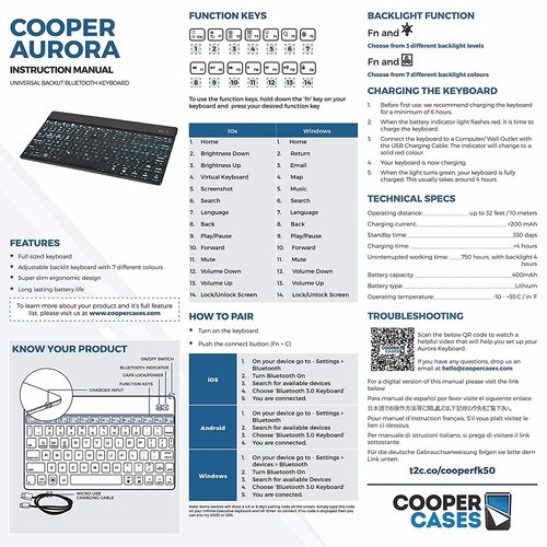 Bàn phím ốp lưng Bluetooth tích hợp đèn LED ipad Air 2 - 10