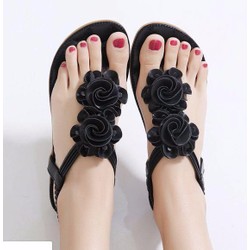 Giày sandal đế bệt nữ phối hoa - LN1265