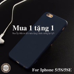 Ốp lưng Iphone 5 - Case Iphone 5 Silicon nhiều màu tặng kính cường lực