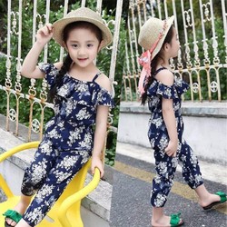 Bộ jum bay hoa cho bé gái diện mùa hè