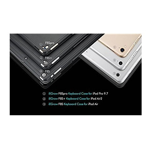 Bàn phím Bluetooth ipad kiêm ốp lưng mini 1 2 3 LED Cao cấp - 14