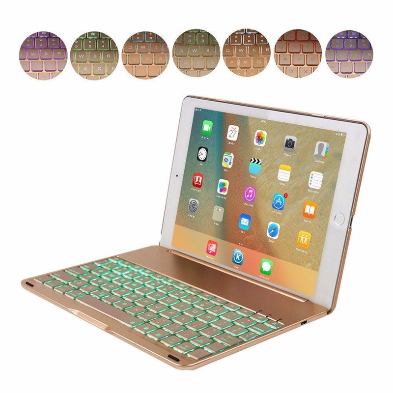 Bàn phím Bluetooth ipad kiêm ốp lưng mini 1 2 3 LED Cao cấp - 1