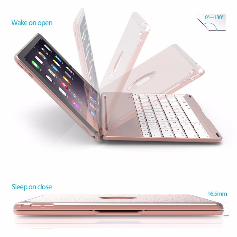 Bàn phím Bluetooth ipad kiêm ốp lưng mini 1 2 3 LED Cao cấp - 8