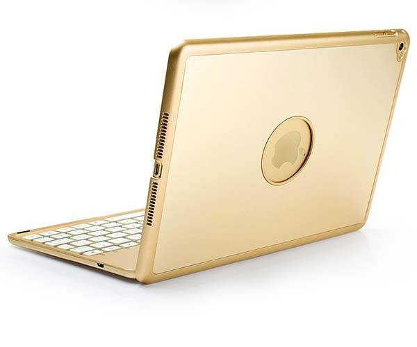 Bàn phím Bluetooth ipad kiêm ốp lưng mini 4 LED Cao cấp - 15