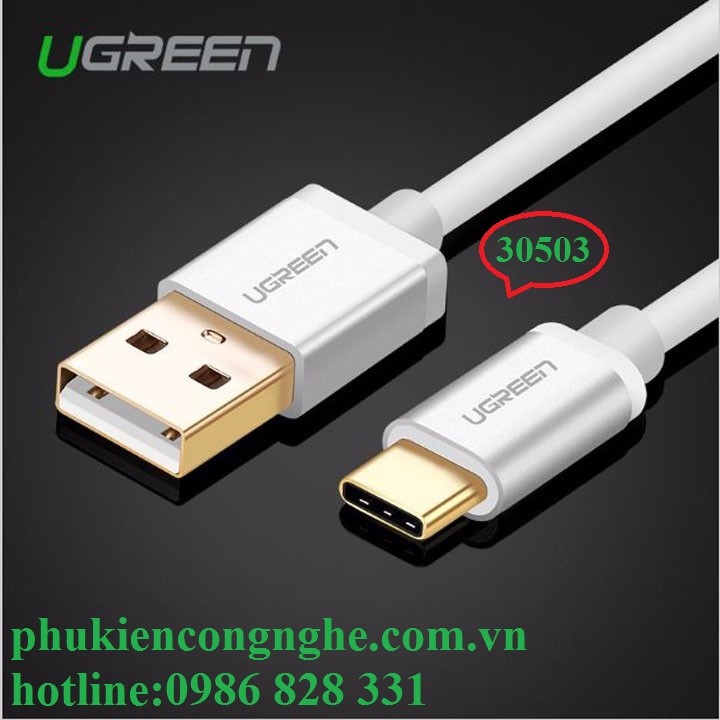 Cáp Sạc USB TYPE C sang USB 2.0 dài 1m  chính hãng Ugreen 30503