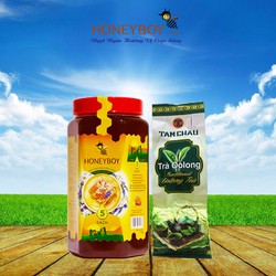 Mật Ong Thiên Nhiên 5 Sạch Honeyboy 1kg và Trà Ôlong Tâm Châu 100g